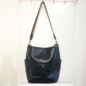 Bromen Faux Leather Black Bucket Bag